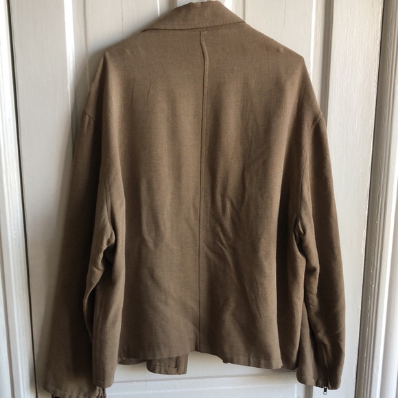 Perry Ellis Brown Zip Front Spread Collar Jacket XL - Picture 10 of 13